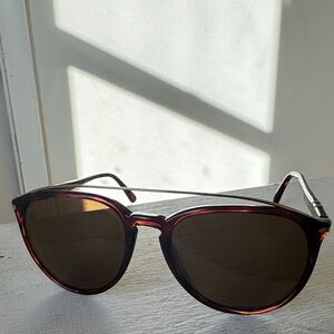 Persol Red Tortoise Sunglasses with Dark Lenses